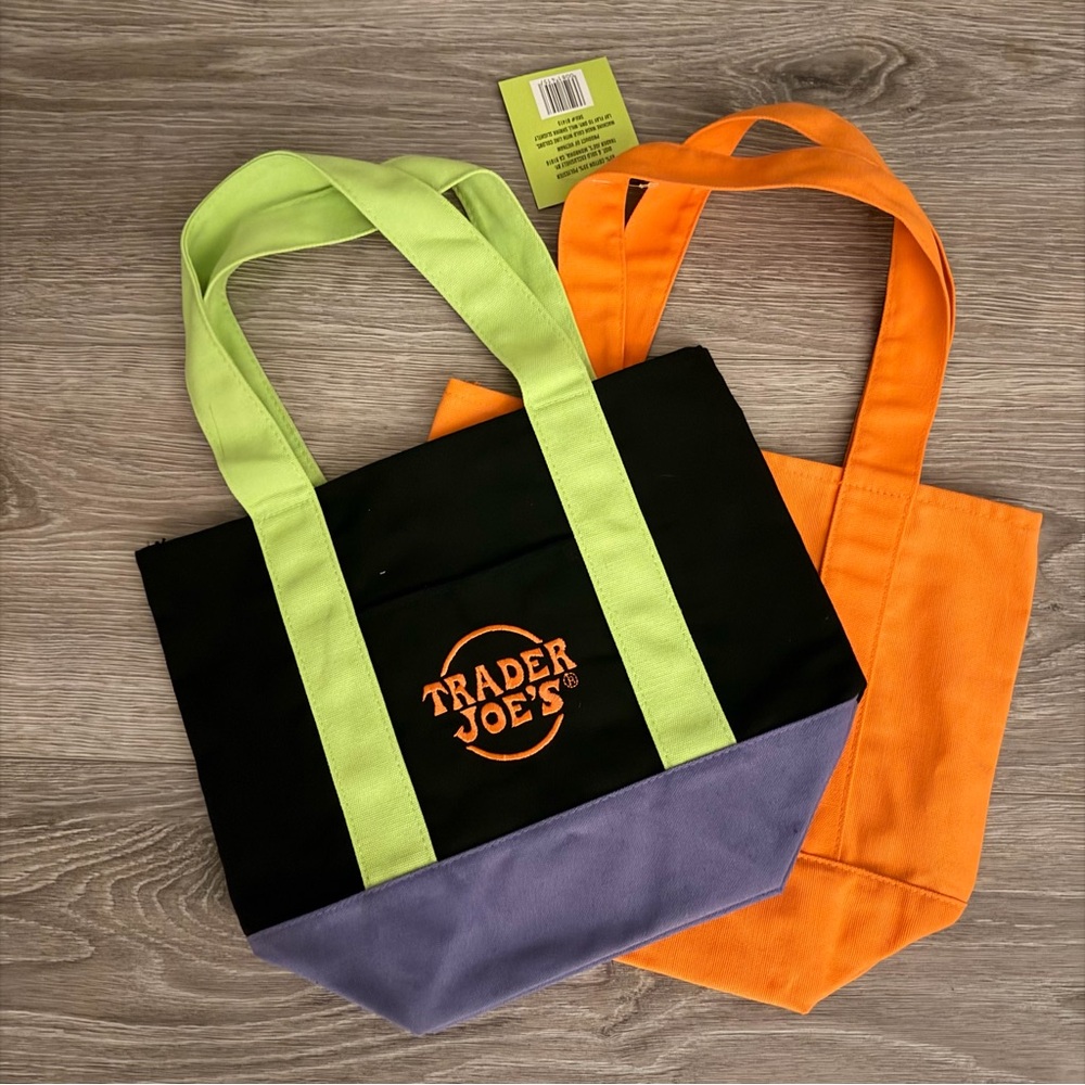 Trader Joe’s Black and Orange Tote Bag Set
